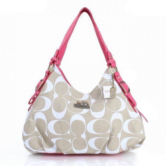 Coach Fashion Signature Medium Pink Ivory Shoulder Bags ERF | Coach Outlet Canada